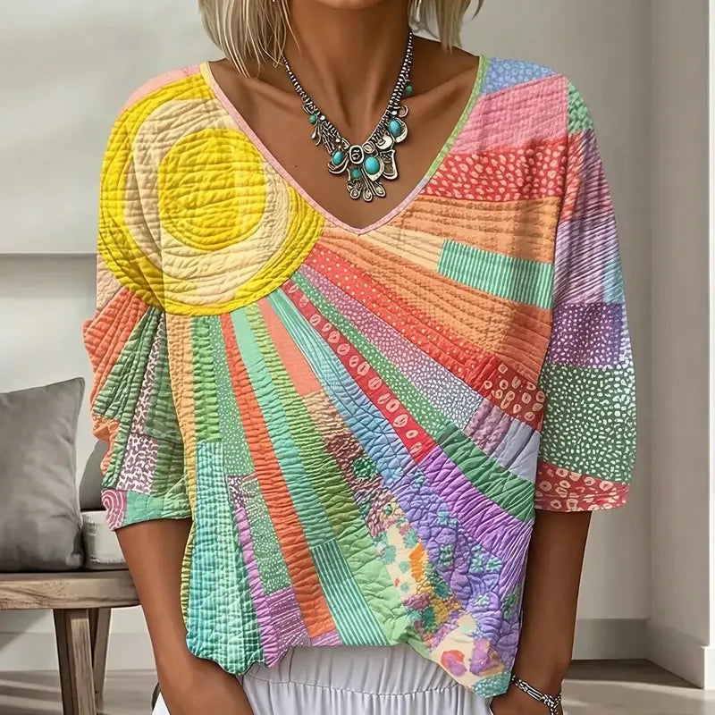 Genevielle - Blusa boho a rilievo