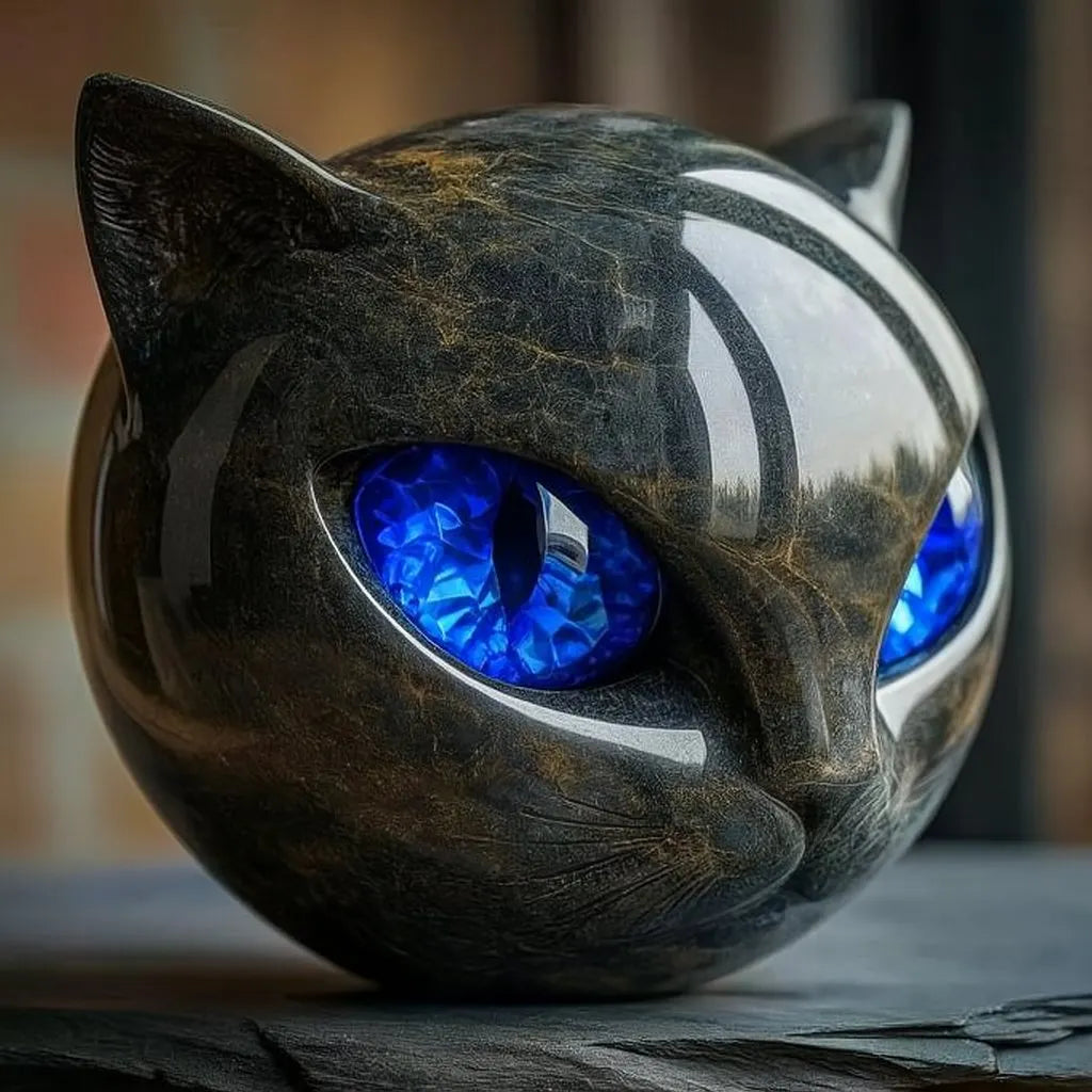 Bellanora - Ornamento scultoreo a forma di testa di gatto