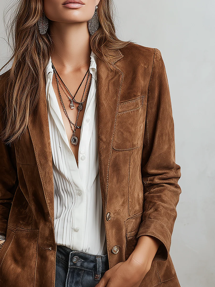 Mirevalle - Blazer su misura in camoscio vintage