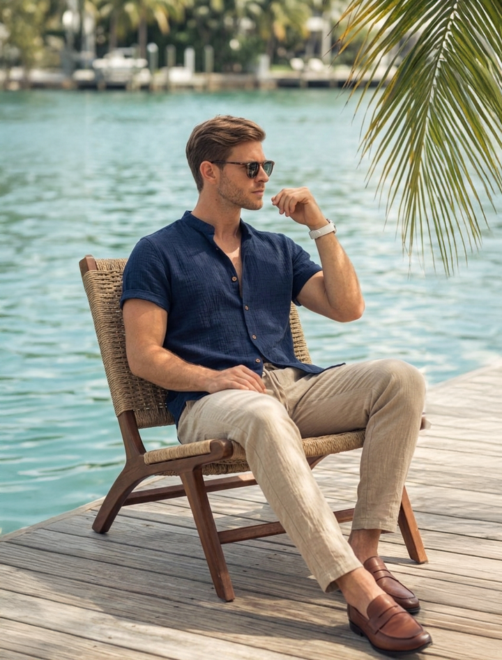 Adrian - Coordinato camicia e pantaloni estivo e leggero