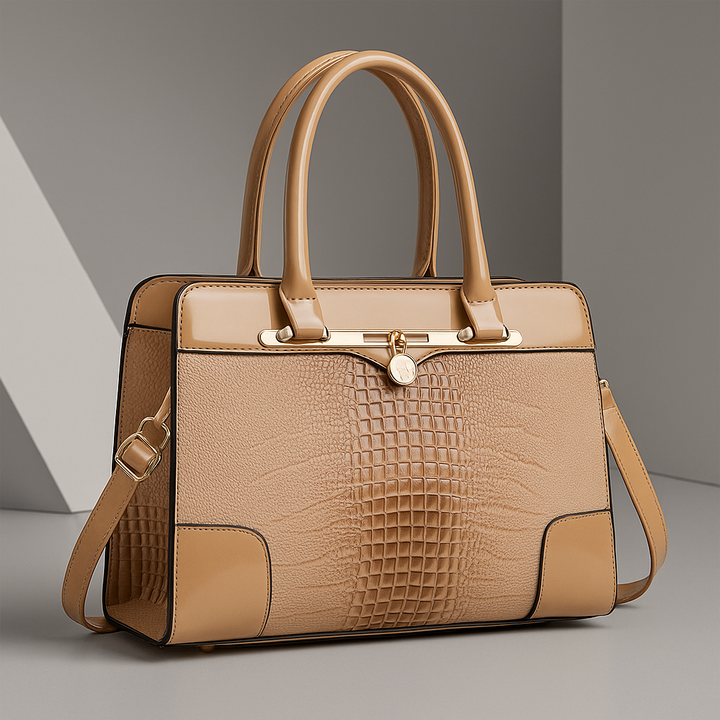 Aeryn - Borsa a mano strutturata con effetto coccodrillo