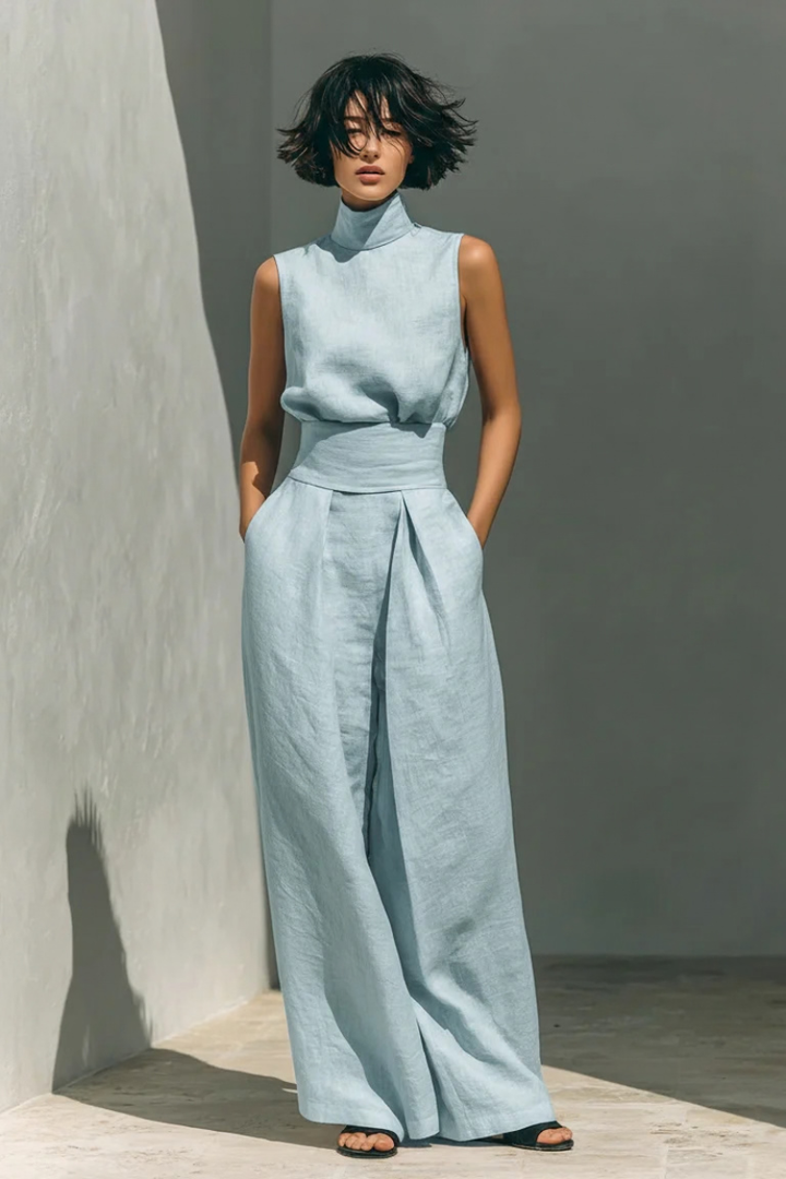 Nerina - Jumpsuit senza maniche a gamba larga
