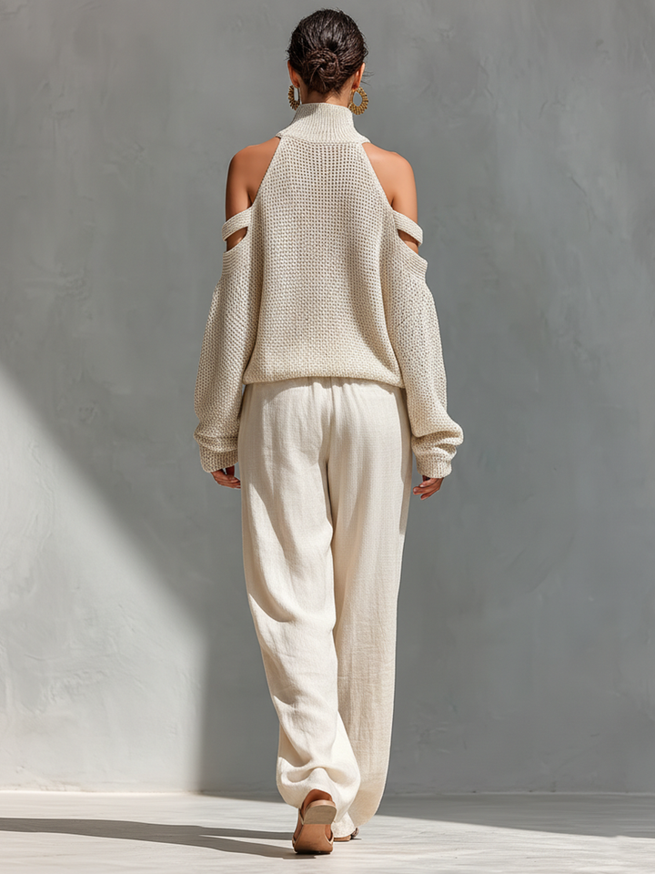 Diorelle - Coordinato in maglia con top e pantaloni a gamba ampia