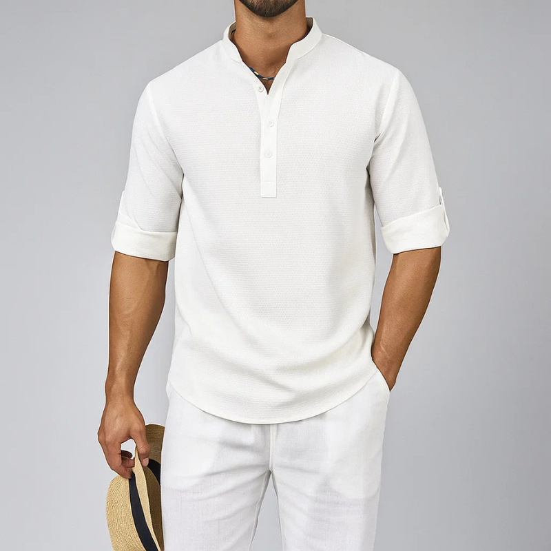 Isandro - Camicia a bottoni testurizzata