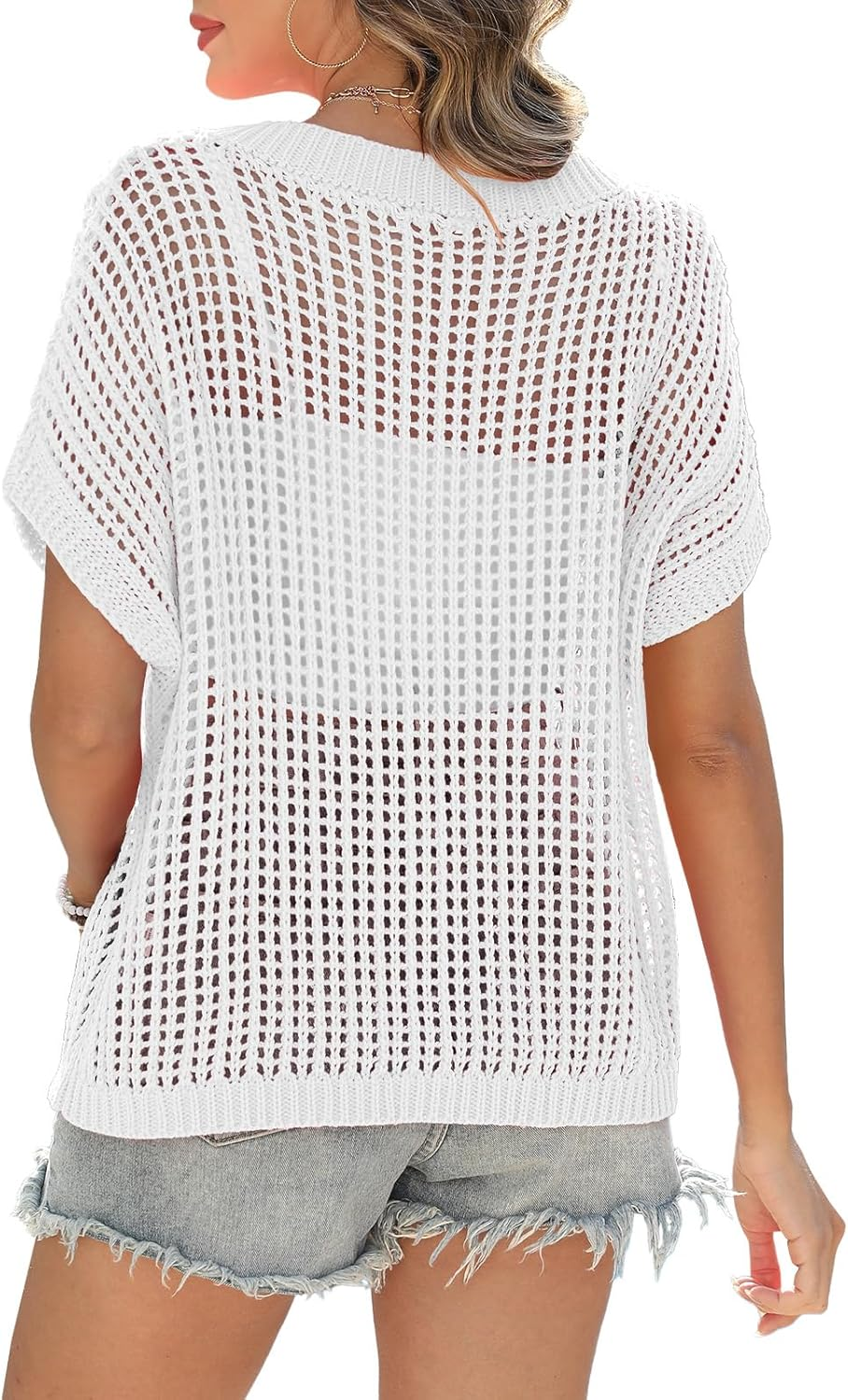 Hallie - Top a Rete in Maglia Leggera