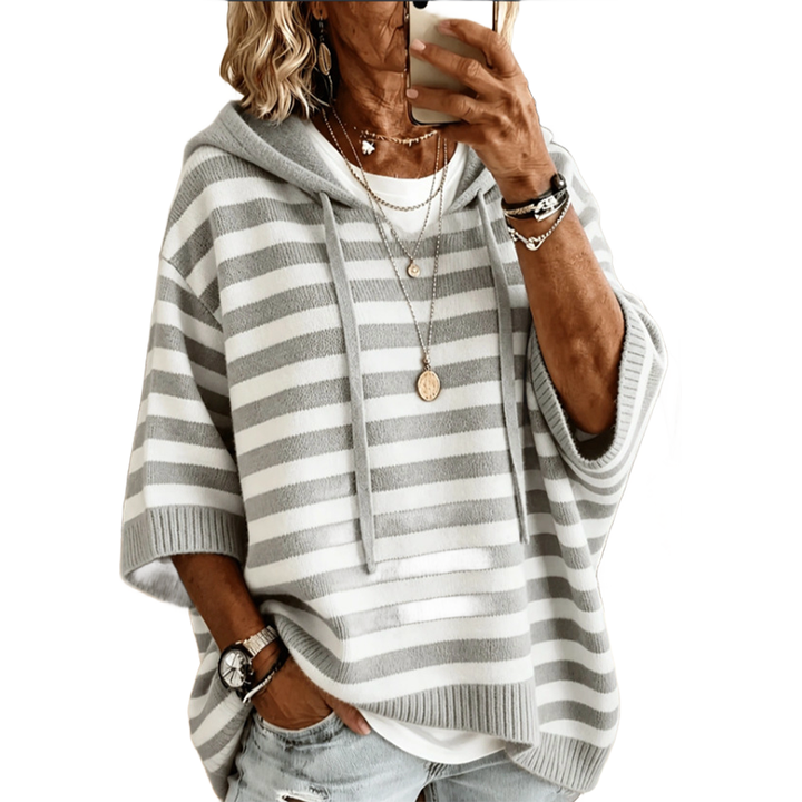 Leontine - Maglione a righe con cappuccio