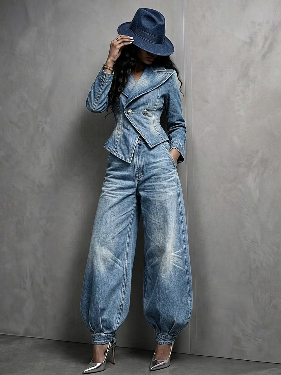 Neris - Tailleur pantalone a due pezzi doppiopetto su misura