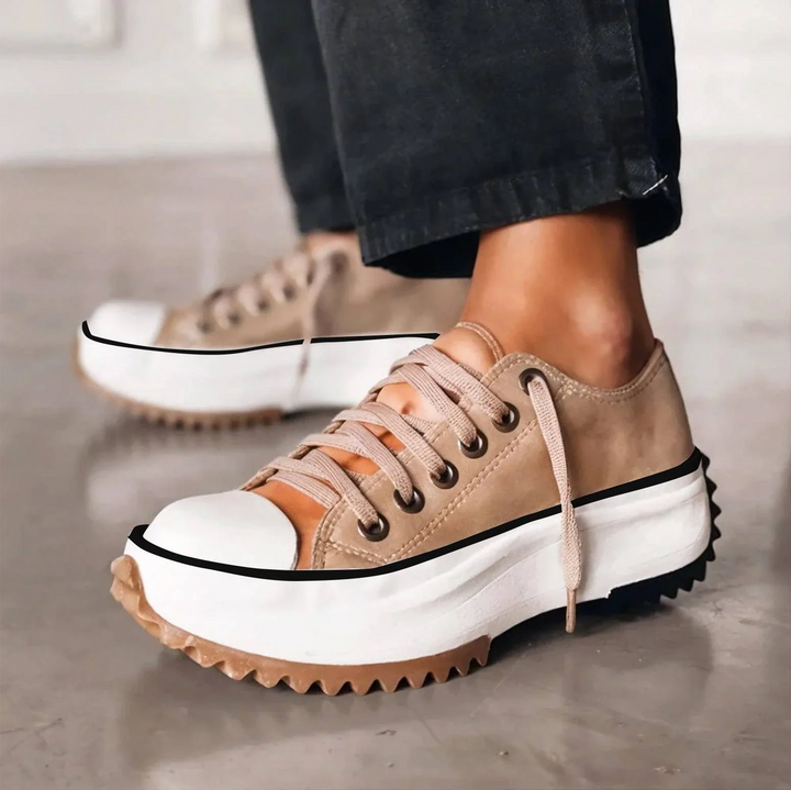 Viveca - Sneakers stringate imbottite con suola platform