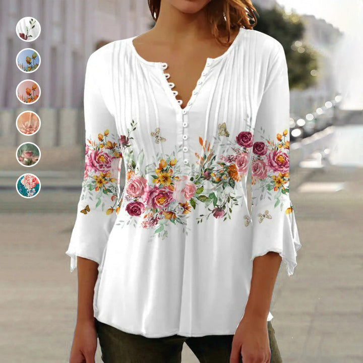 Devika - Blusa a stampa floreale