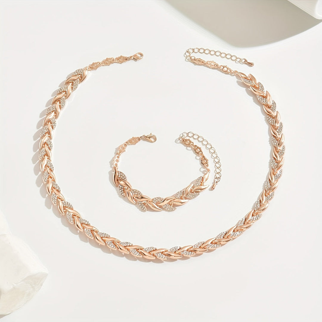 Yvonne - Parure collana e bracciale scintillanti