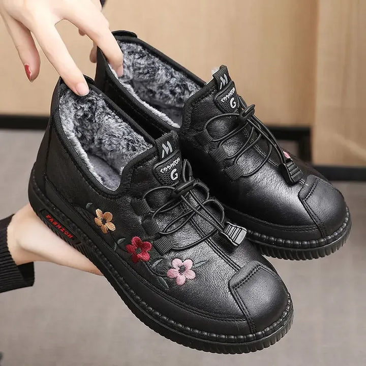 Verisse - Scarpe comfort alla caviglia con ricamo floreale