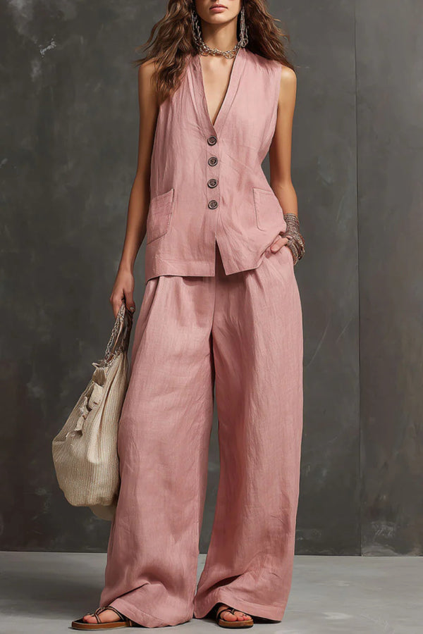 Heloise - Coordinato traspirante con gilet e pantaloni a gamba larga