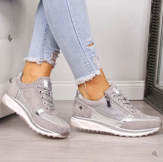 Raina - sneakers casual con lacci e zip laterale
