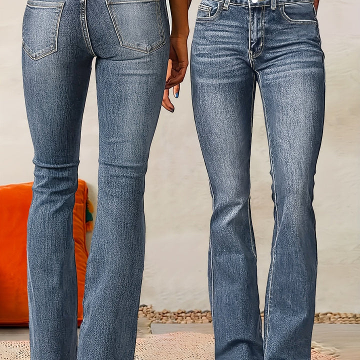 Evarra - Jeans svasati a vita alta con morbido stretch