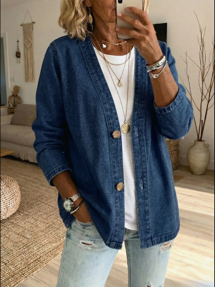 Dariah - Cappotto in denim a bottoni