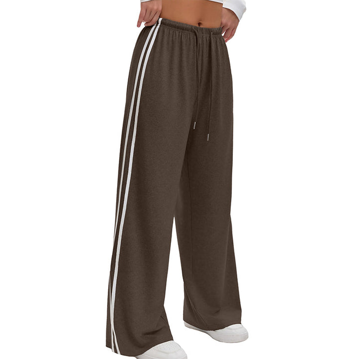 Adorielle - Pantaloni a gamba larga con bande laterali