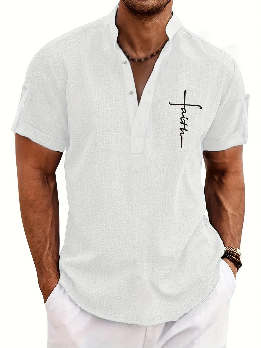 Harlan - Camicia testurizzata a collo alto