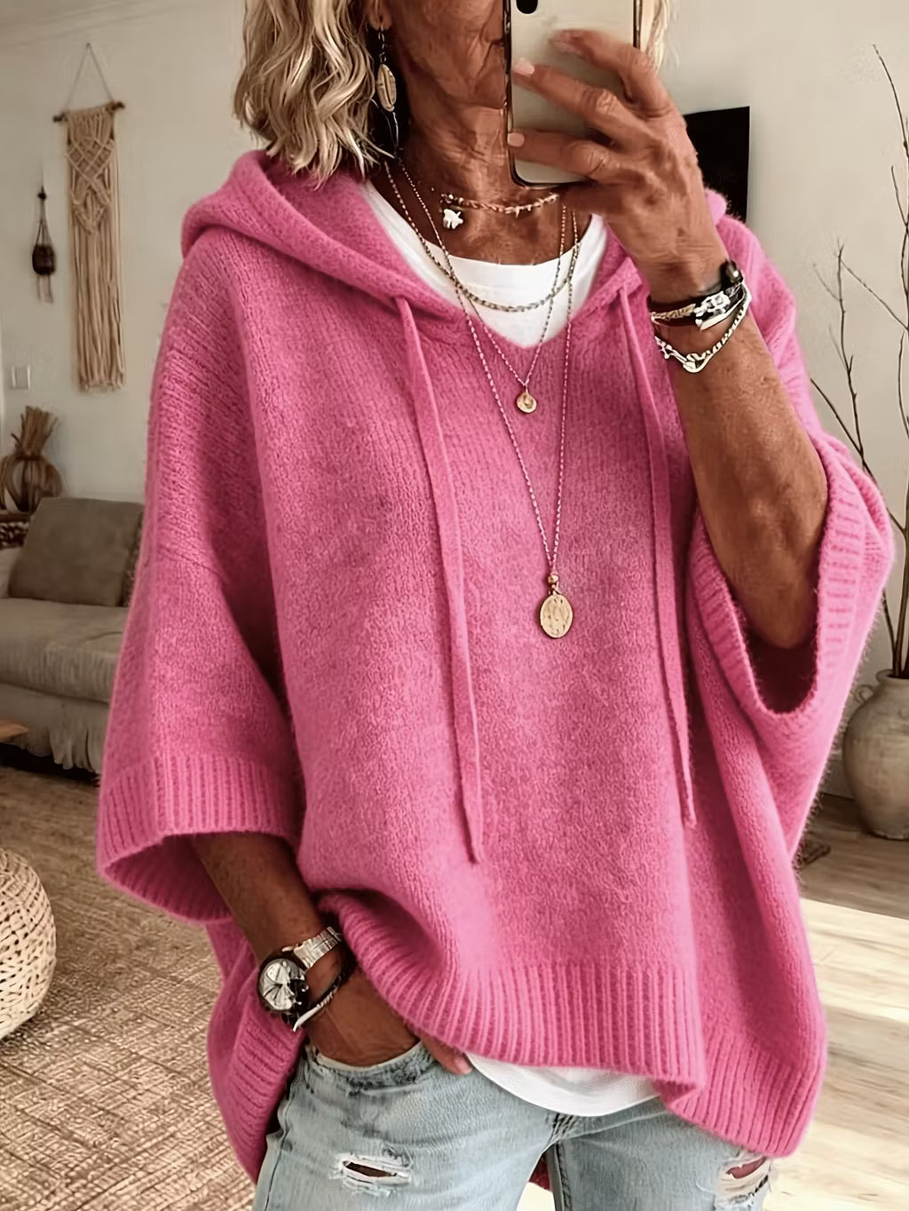 Zoralisse - Maglione con cappuccio oversize avvolgente