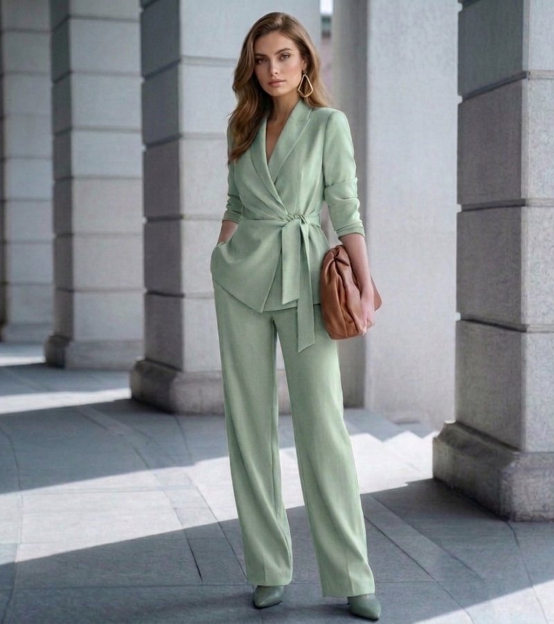 Solenne - Completo a due pezzi su misura con pantaloni a gamba larga