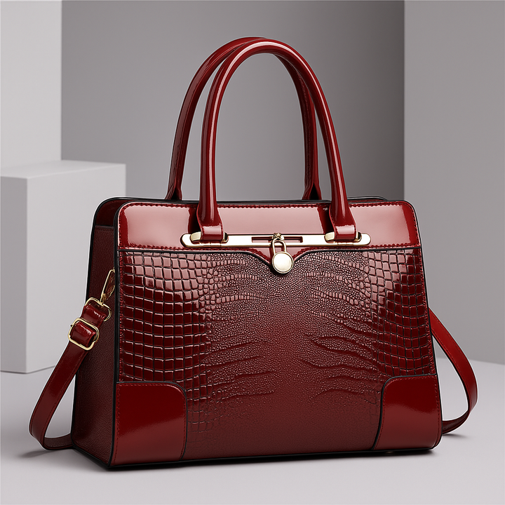 Aeryn - Borsa a mano strutturata con effetto coccodrillo