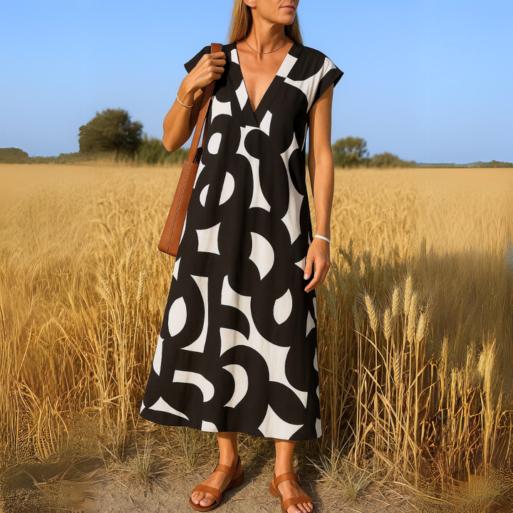 Tallisia - Abito midi con scollo a V al tatto morbido