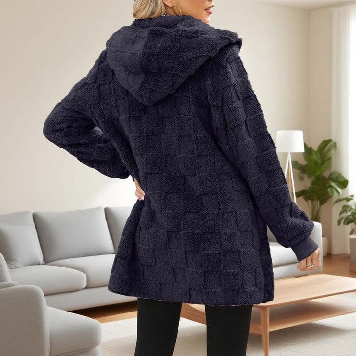 Zinnabelle - Cardigan con cappuccio in velluto operato