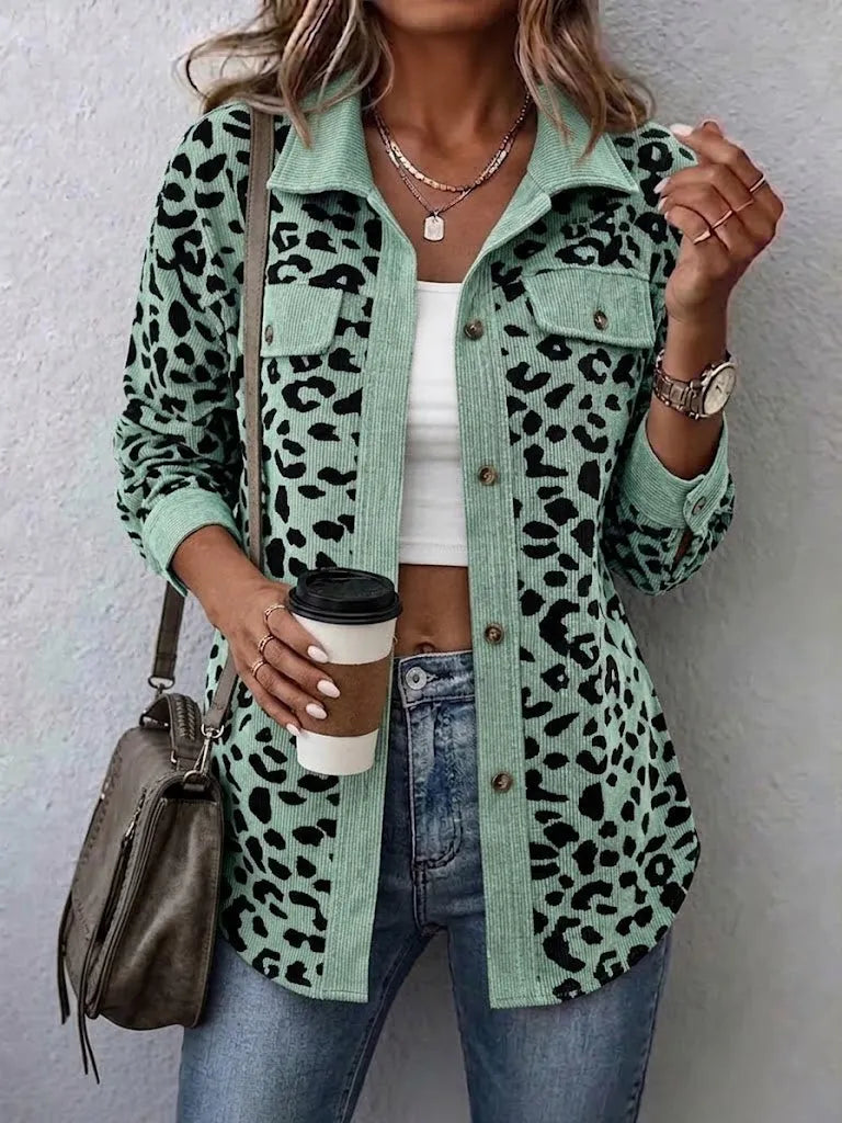 Miressia - Cardigan a bottoni con stampa animalier