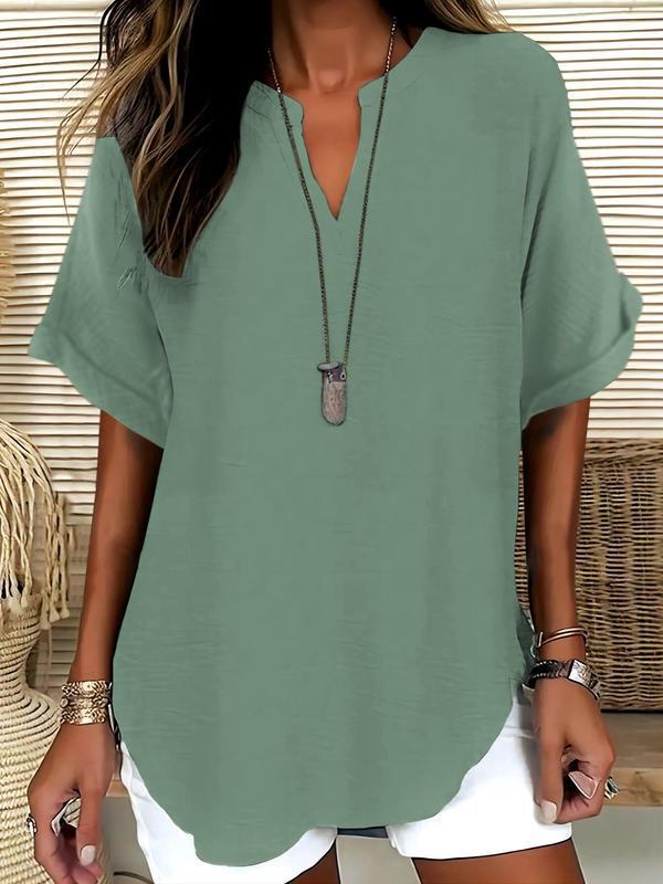Xalina - Blusa con scollo a V, morbida al tatto
