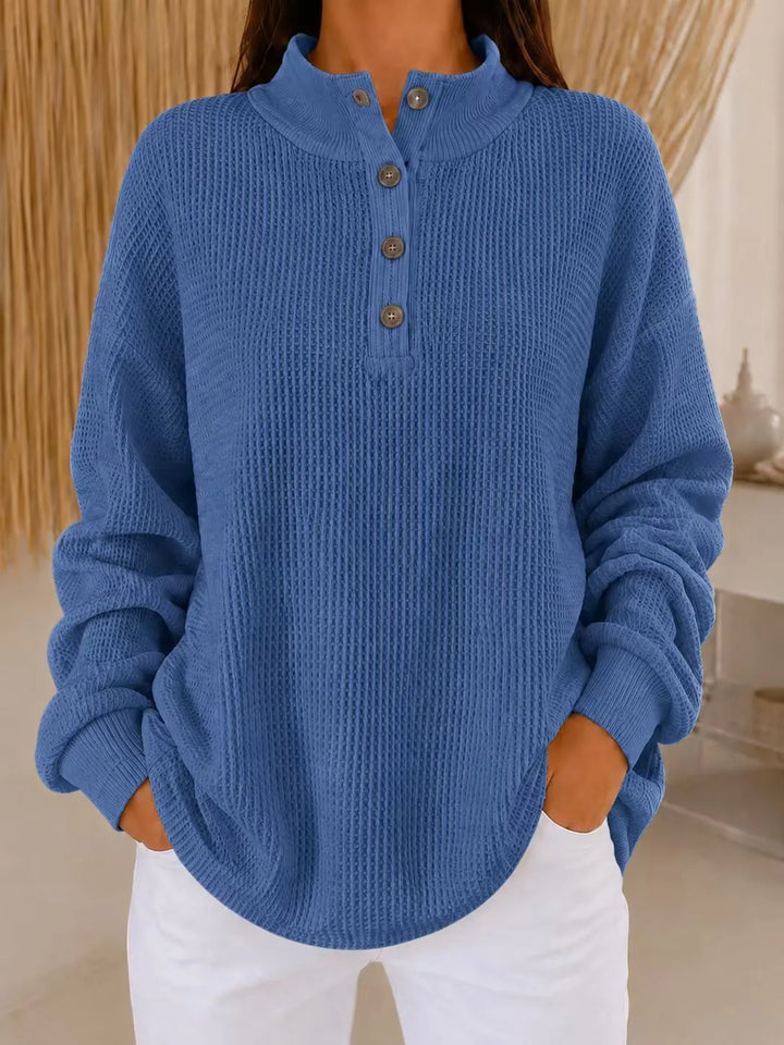 Belliora - Maglione in maglia testurizzata con collo a bottoni