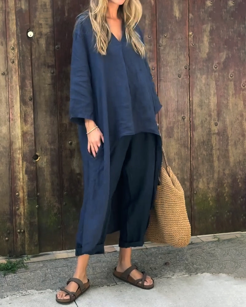 Alessa - Coordinato due pezzi in lino leggero