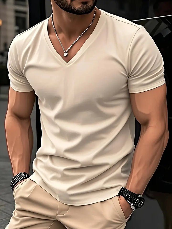 Trevor - T-shirt con scollo a V dal tocco morbido
