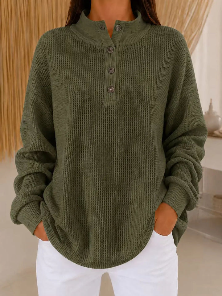 Belliora - Maglione in maglia testurizzata con collo a bottoni