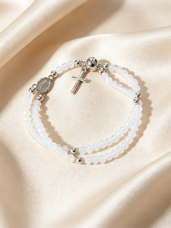 Farah - Bracciale con perline e croce