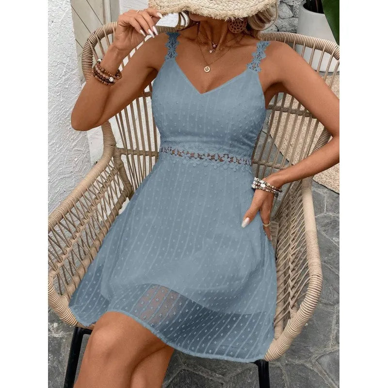 Noelline - Miniabito con spalline ricamate