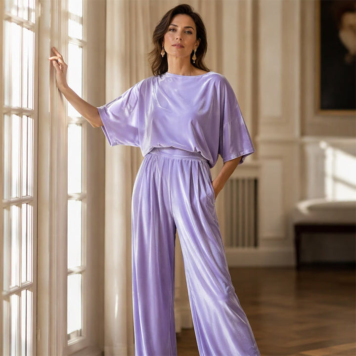 Ainhoa - Tuta elegante in velluto a palazzo