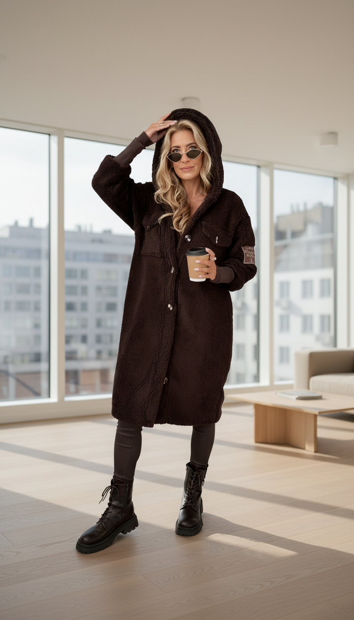 Arvessa - Cappotto Casual Elegante con Cappuccio