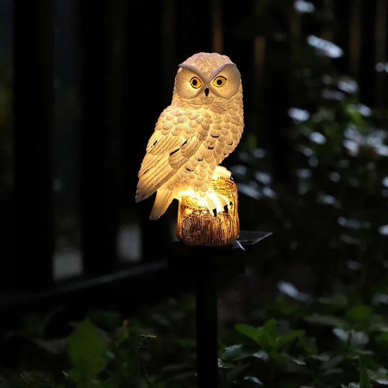 Amora - Lampada da giardino decorativa a forma di gufo