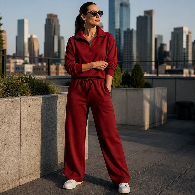 Maud - Coordinato due pezzi con mezza zip, fit rilassato