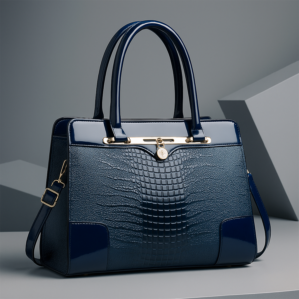 Aeryn - Borsa a mano strutturata con effetto coccodrillo