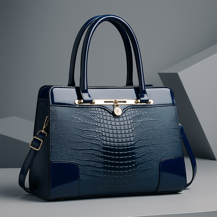 Aeryn - Borsa a mano strutturata con effetto coccodrillo