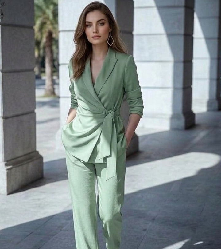 Solenne - Completo a due pezzi su misura con pantaloni a gamba larga