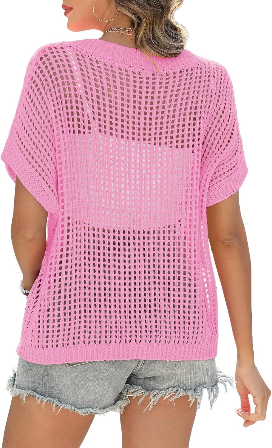 Hallie - Top a Rete in Maglia Leggera