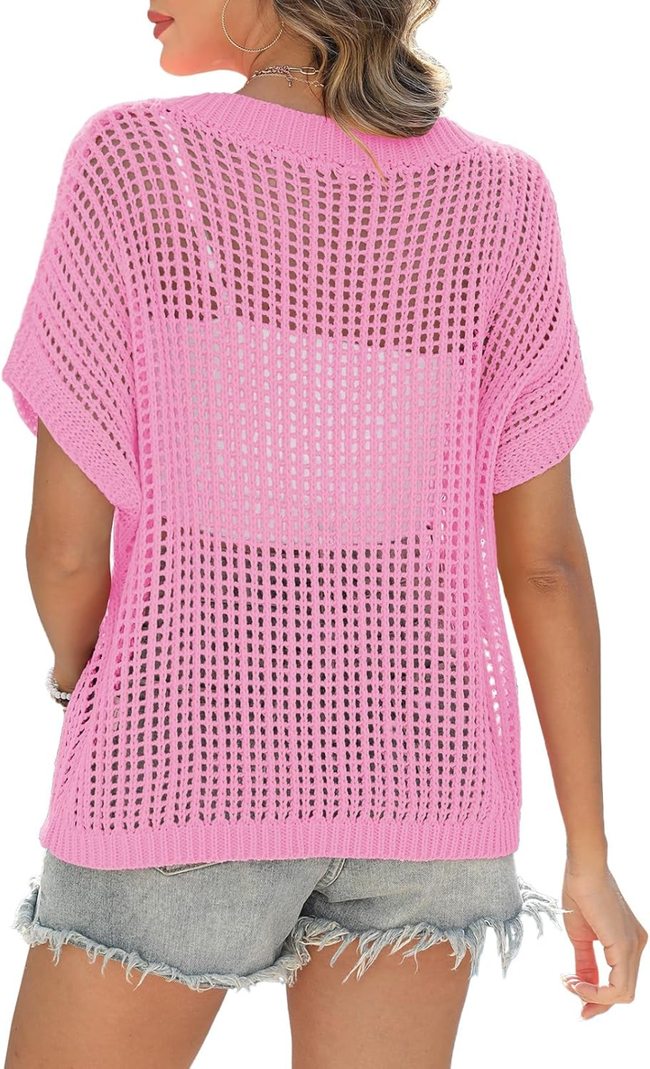 Hallie - Top a Rete in Maglia Leggera