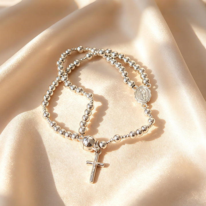 Farah - Bracciale con perline e croce