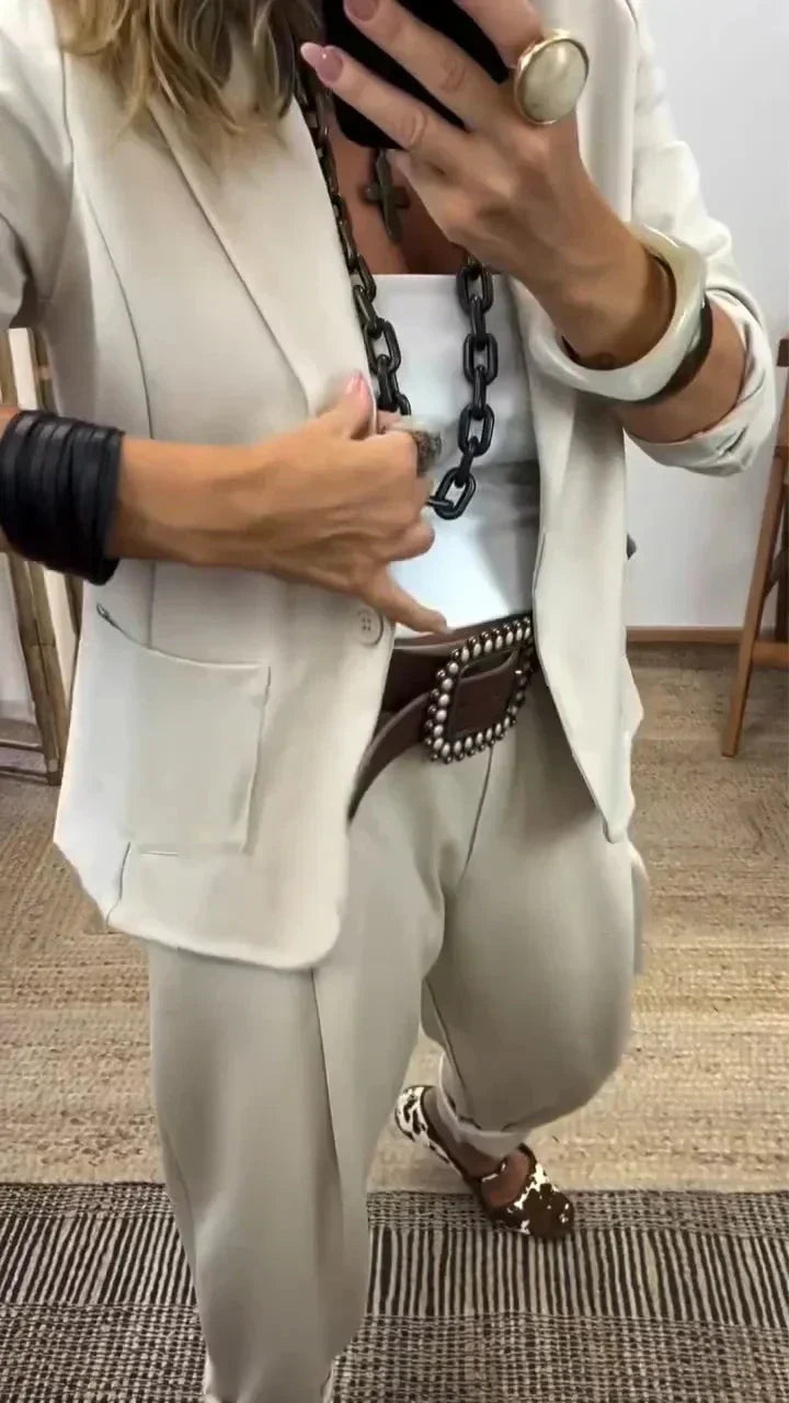 Rosina - Completo blazer e pantaloni morbido al tatto