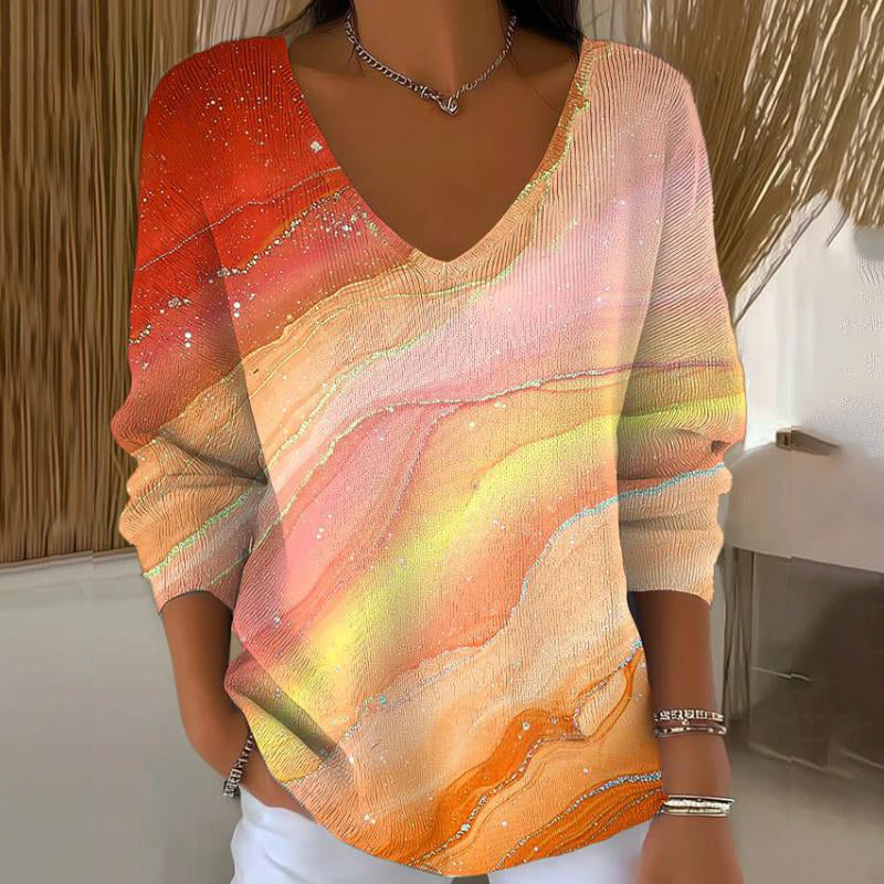 Carivella - Maglione a vestibilità rilassata con motivo foglia d'acero