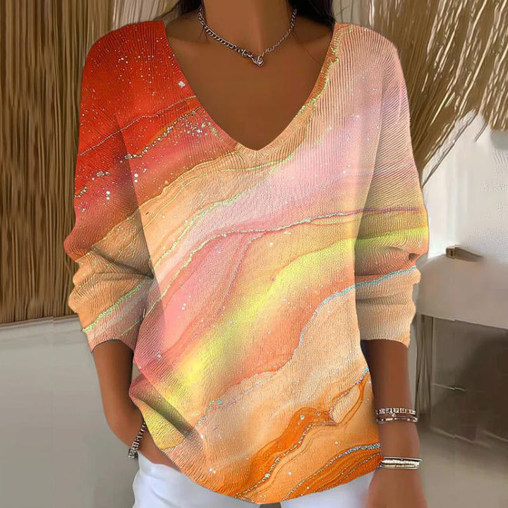 Carivella - Maglione a vestibilità rilassata con motivo foglia d'acero