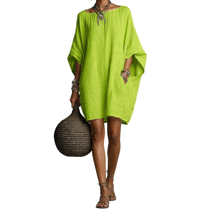 Sabina - Abito midi con scollo Bardot dal tocco morbido