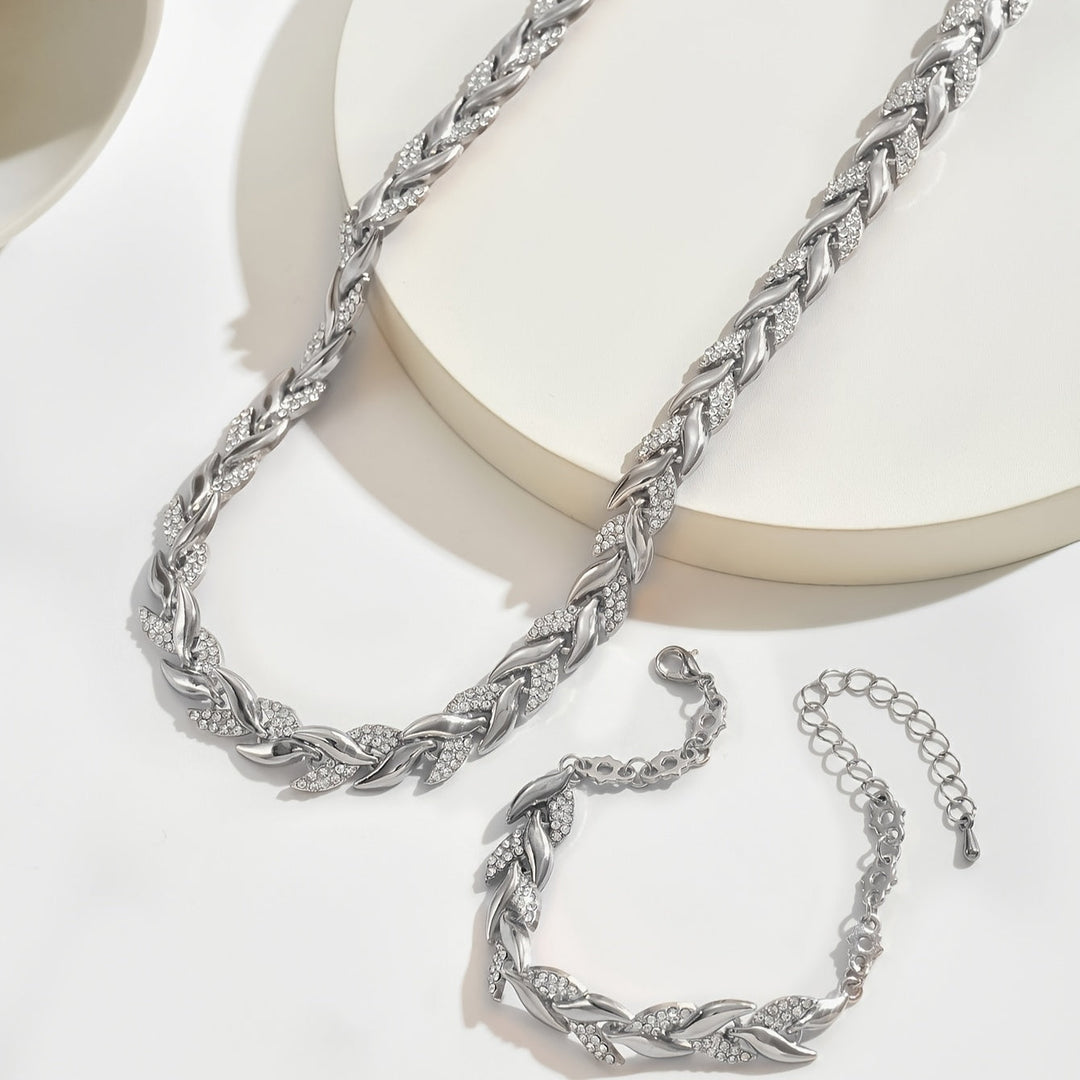 Yvonne - Parure collana e bracciale scintillanti