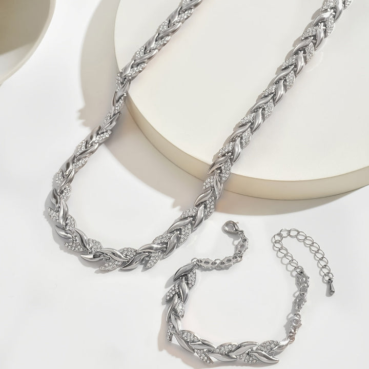 Yvonne - Parure collana e bracciale scintillanti